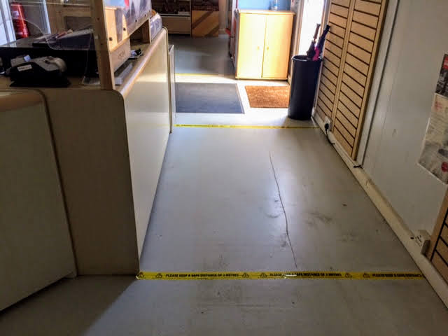 Floor Markings around the shop entrance