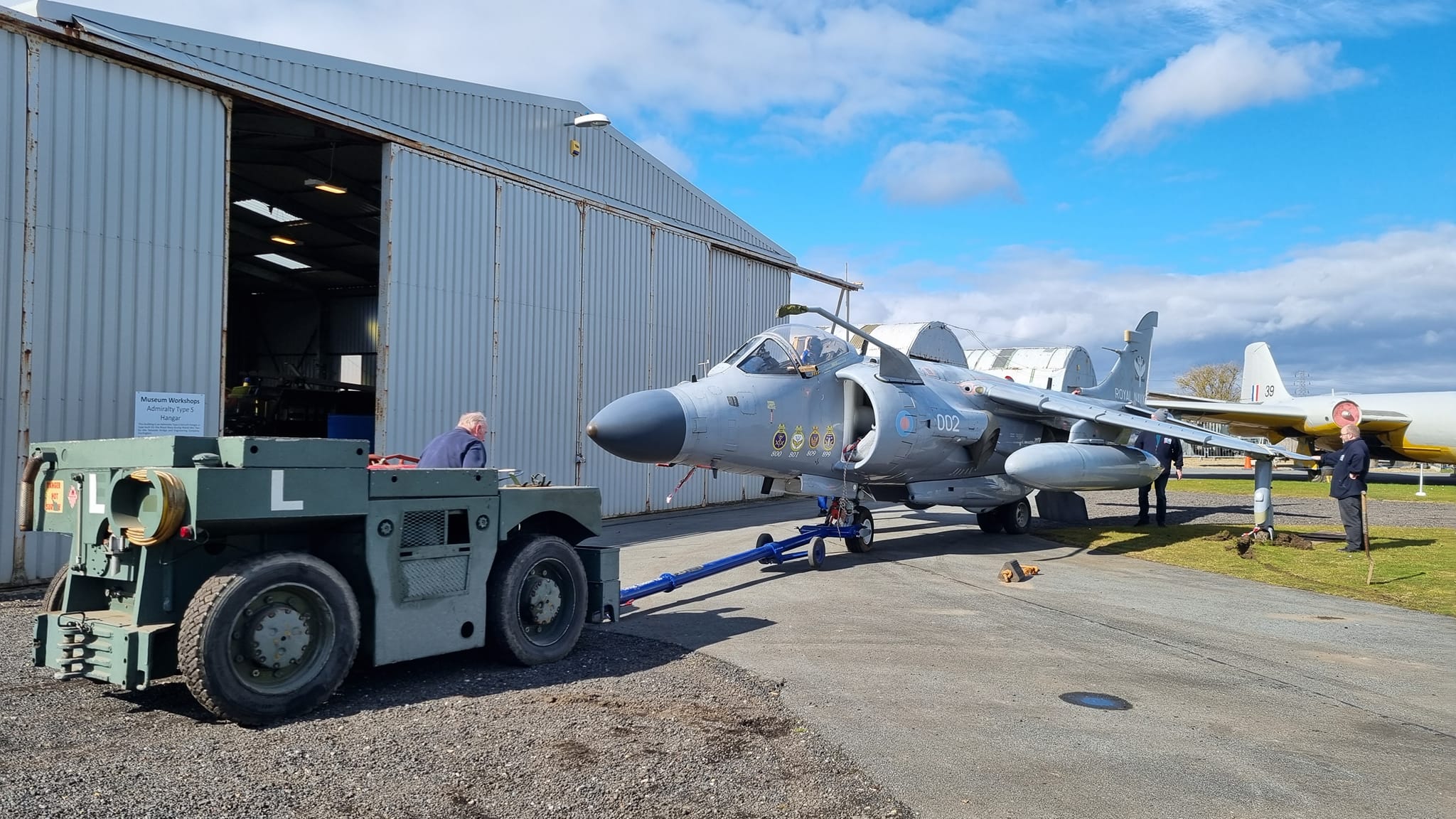 Sea HArrier being towed